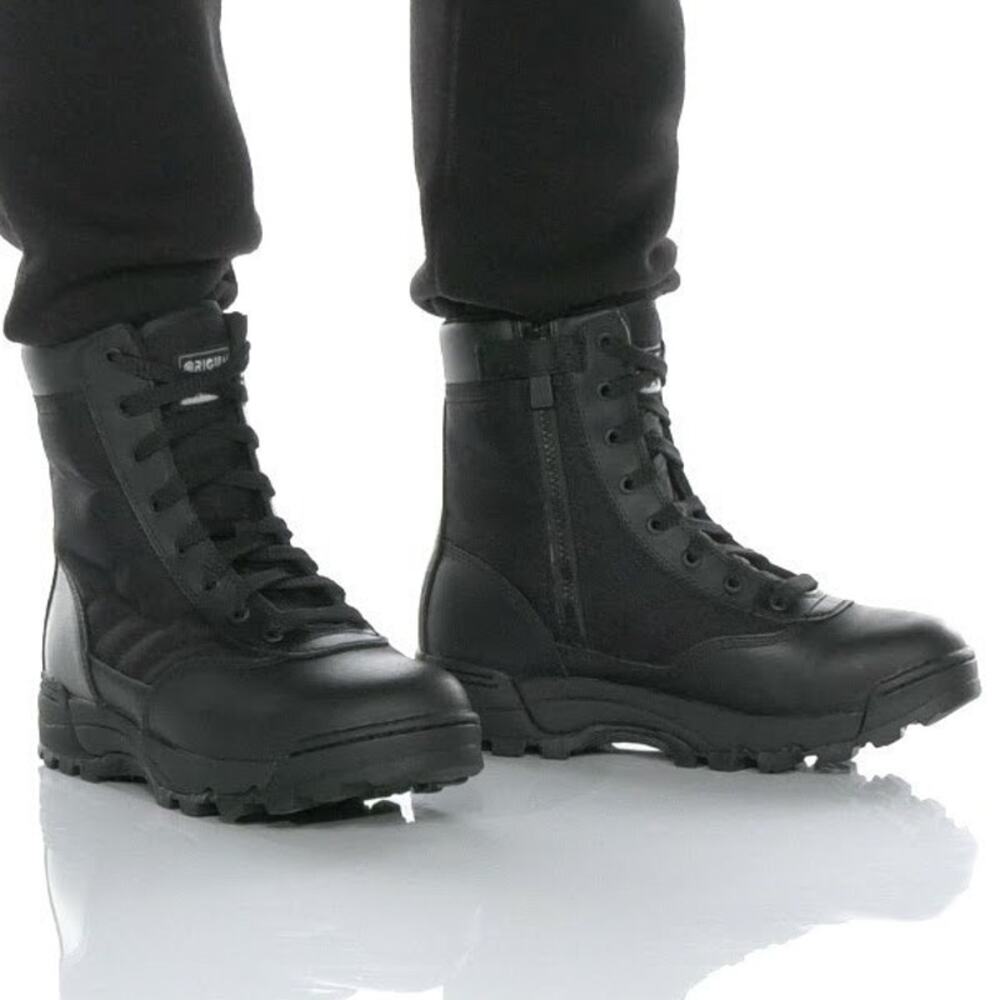 Original S.W.A.T Men 4 Black Leather Classic 9" Safety Work Boot Side Zip P23-31
